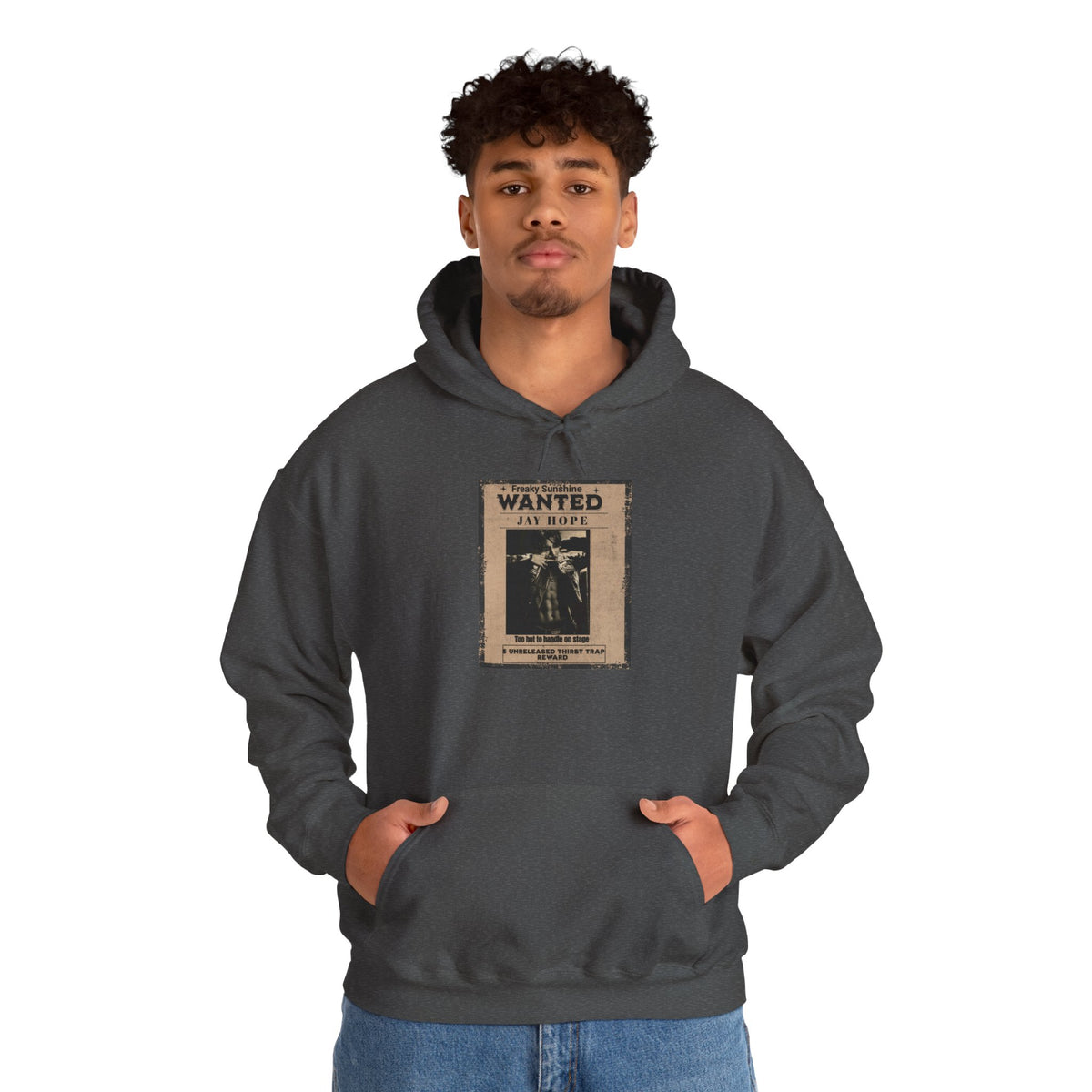 Wanted Poster Hoodie - Vintage 'WANTED: Jay Hope' Graphic Sweatshirt
