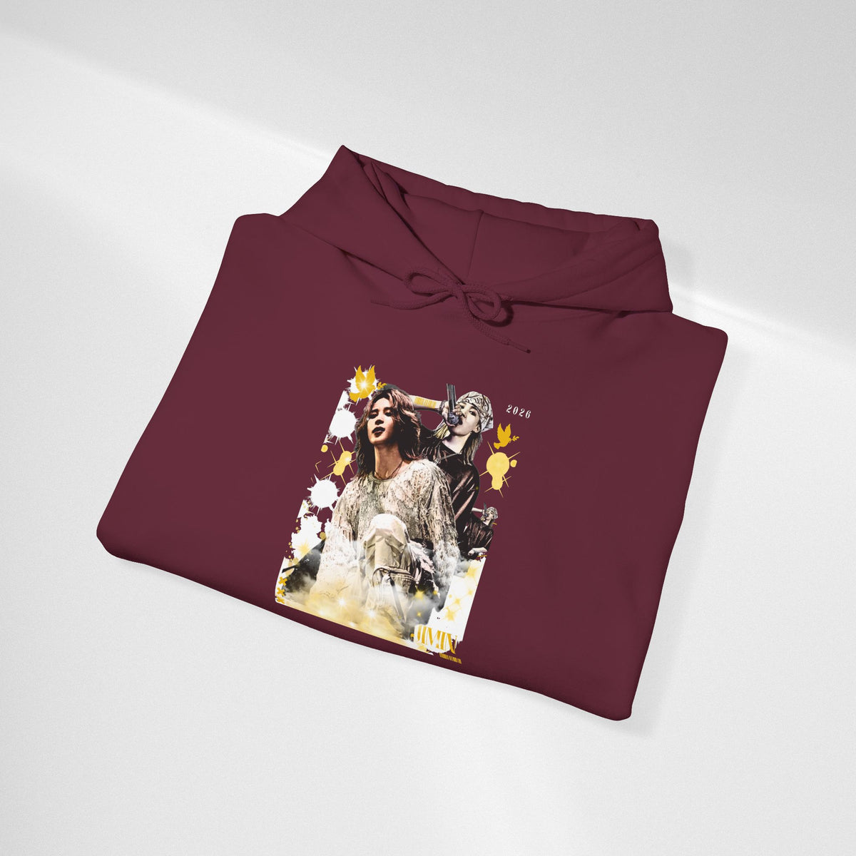 Jimin 95 Hoodie — K-Pop Fan Pullover with Photo Collage Front & Graphic Back