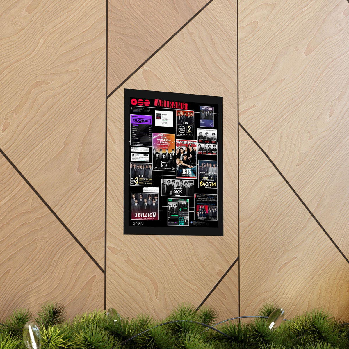 BTS Collage Matte Poster — Vertical BTS Achievement Poster (2026 Highlights)