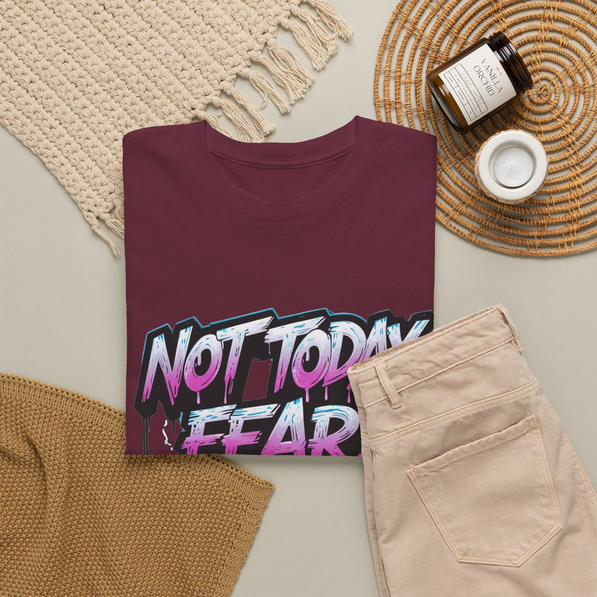 Not Today Fear! Graphic Tee — BTS  Motivational Streetwear