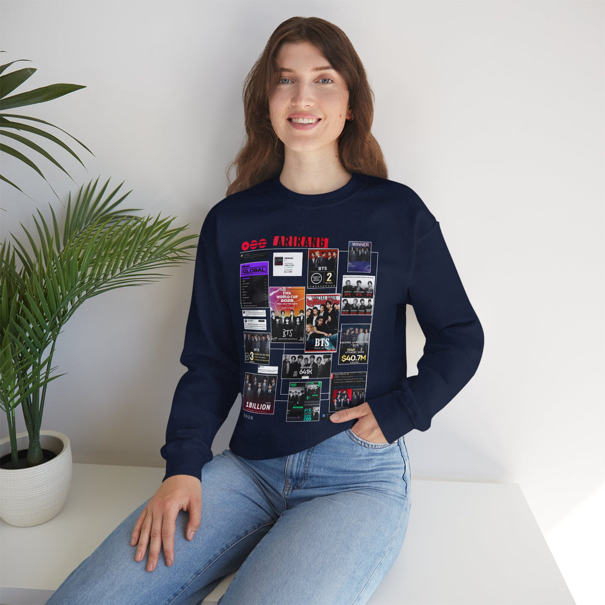 BTS Collage Graphic Crewneck Sweatshirt — Music Poster Design
