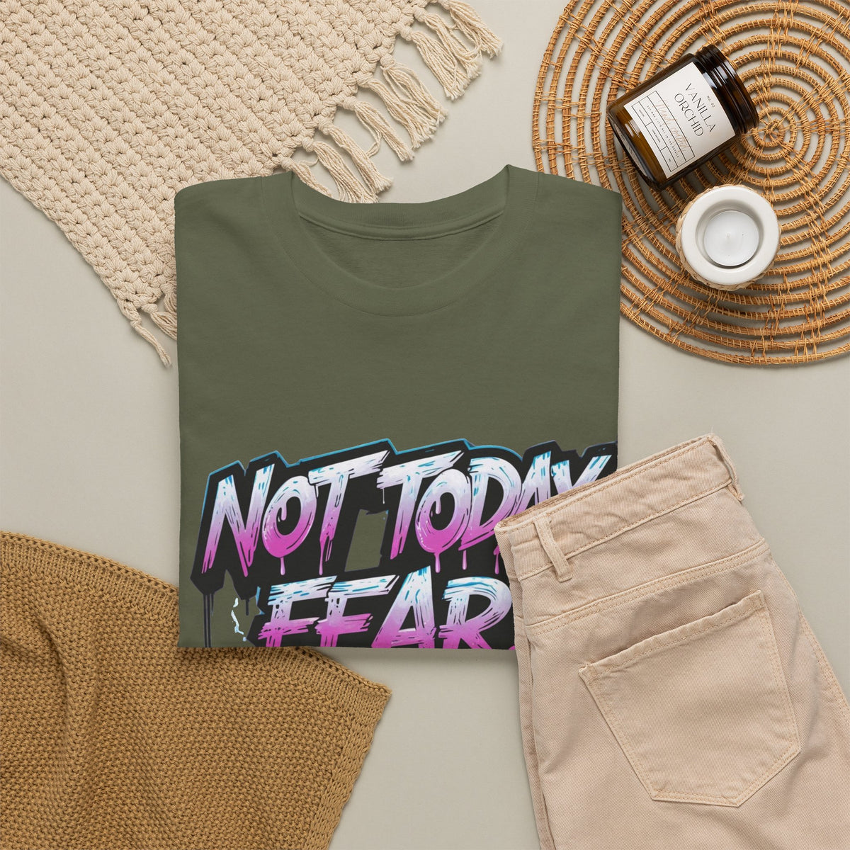 Not Today Fear! Graphic Tee — BTS  Motivational Streetwear