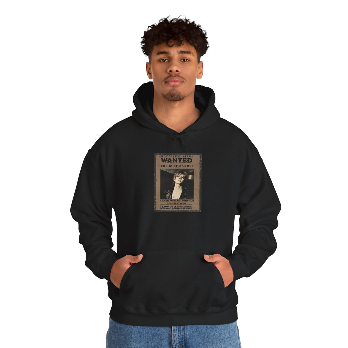 Vintage 'WANTED' Poster Hoodie — Retro V Design