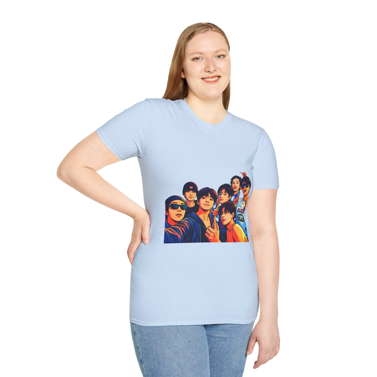 BTS K-Pop Group Photo T-Shirt — Colorful Band Portrait Tee