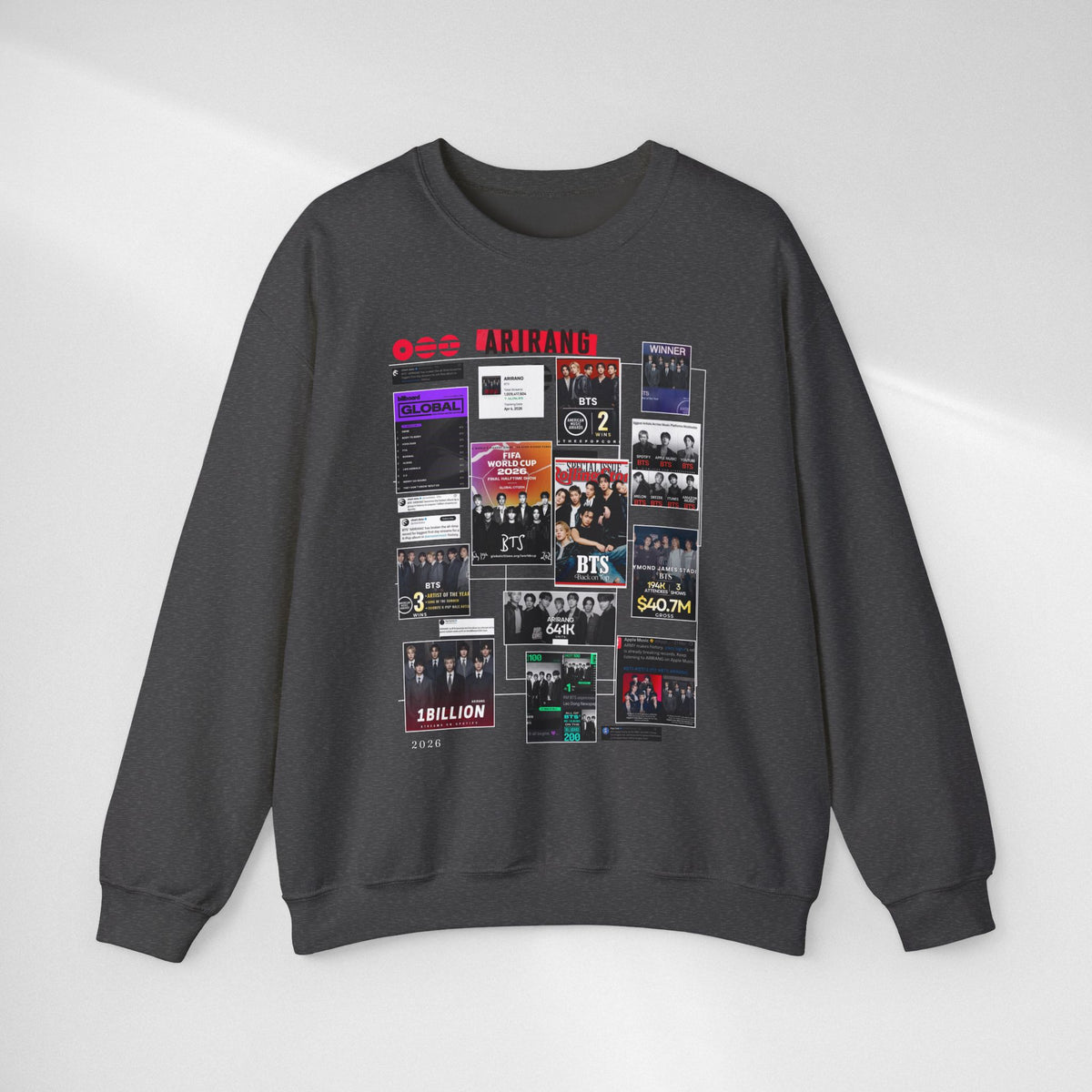BTS Collage Graphic Crewneck Sweatshirt — Music Poster Design