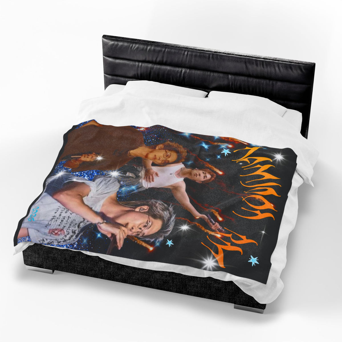 RM Concert Velveteen Plush Blanket — Fan Photo Collage Design