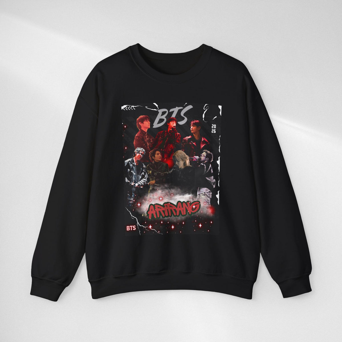 K-Pop Graphic Crewneck Sweatshirt — BTS Aesthetic Fan Design