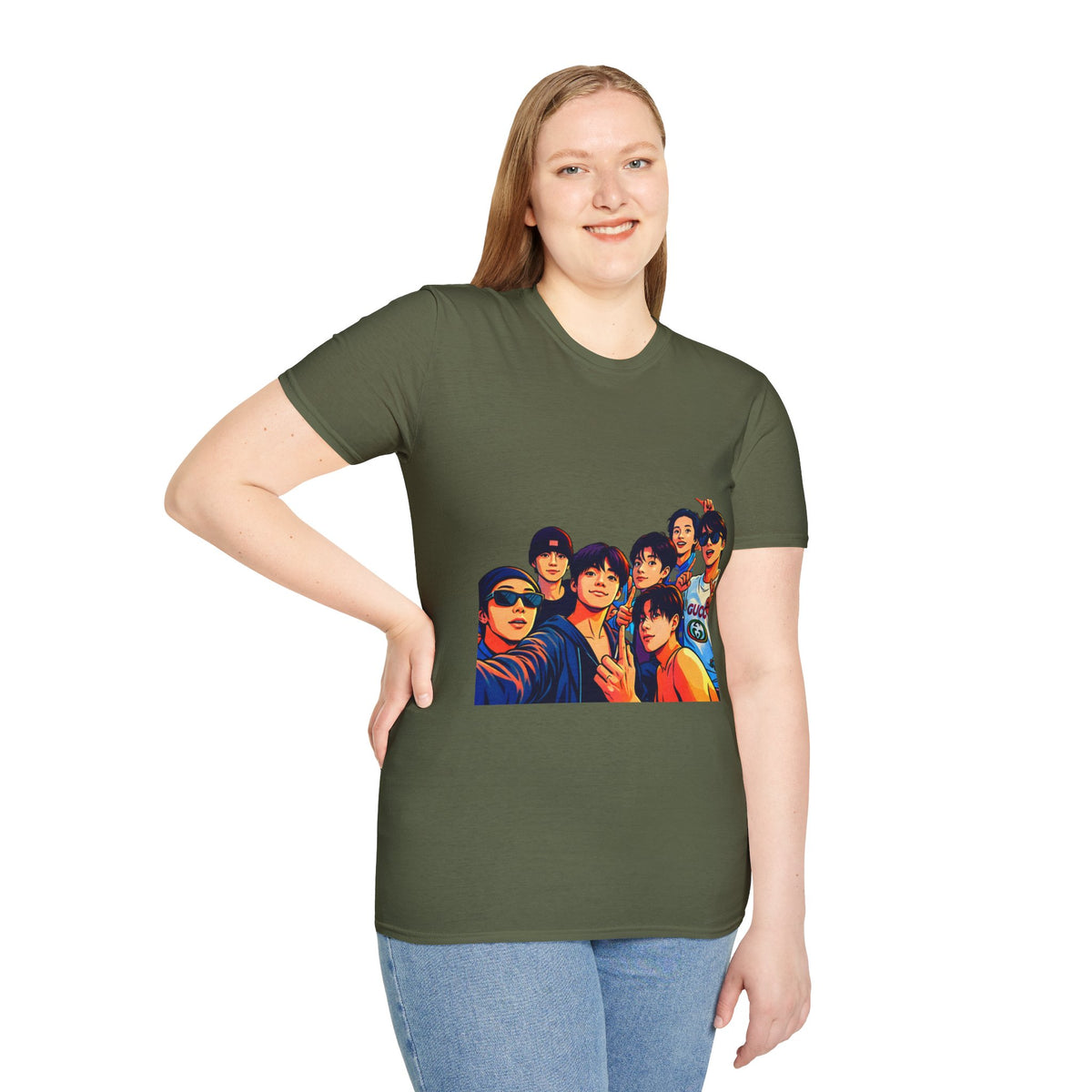 BTS K-Pop Group Photo T-Shirt — Colorful Band Portrait Tee