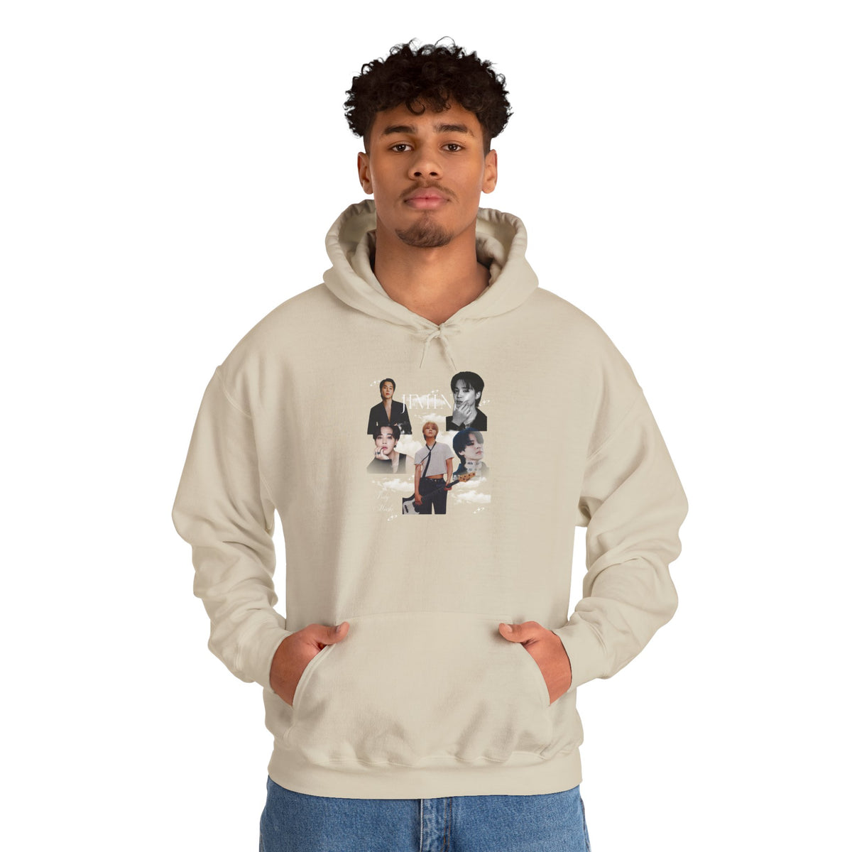 Jimin Band Photo Collage Hoodie — Vintage Rock Portrait Pullover