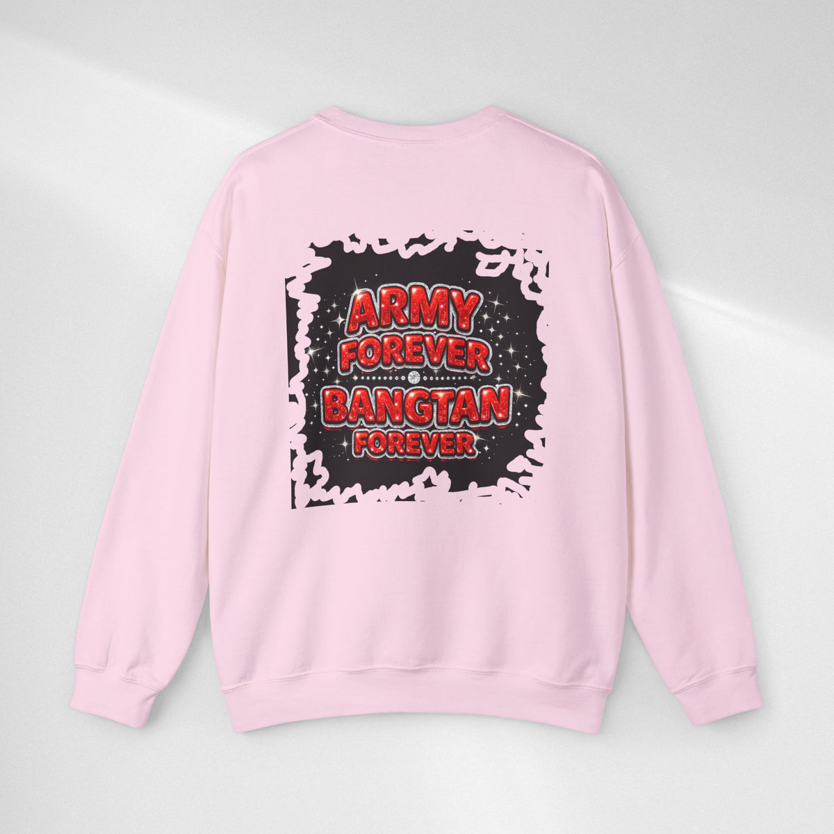 BTS ARMY Crewneck Sweatshirt — “BTS World Tour Arirang” Front & “Army Forever Bangtan Forever” Back