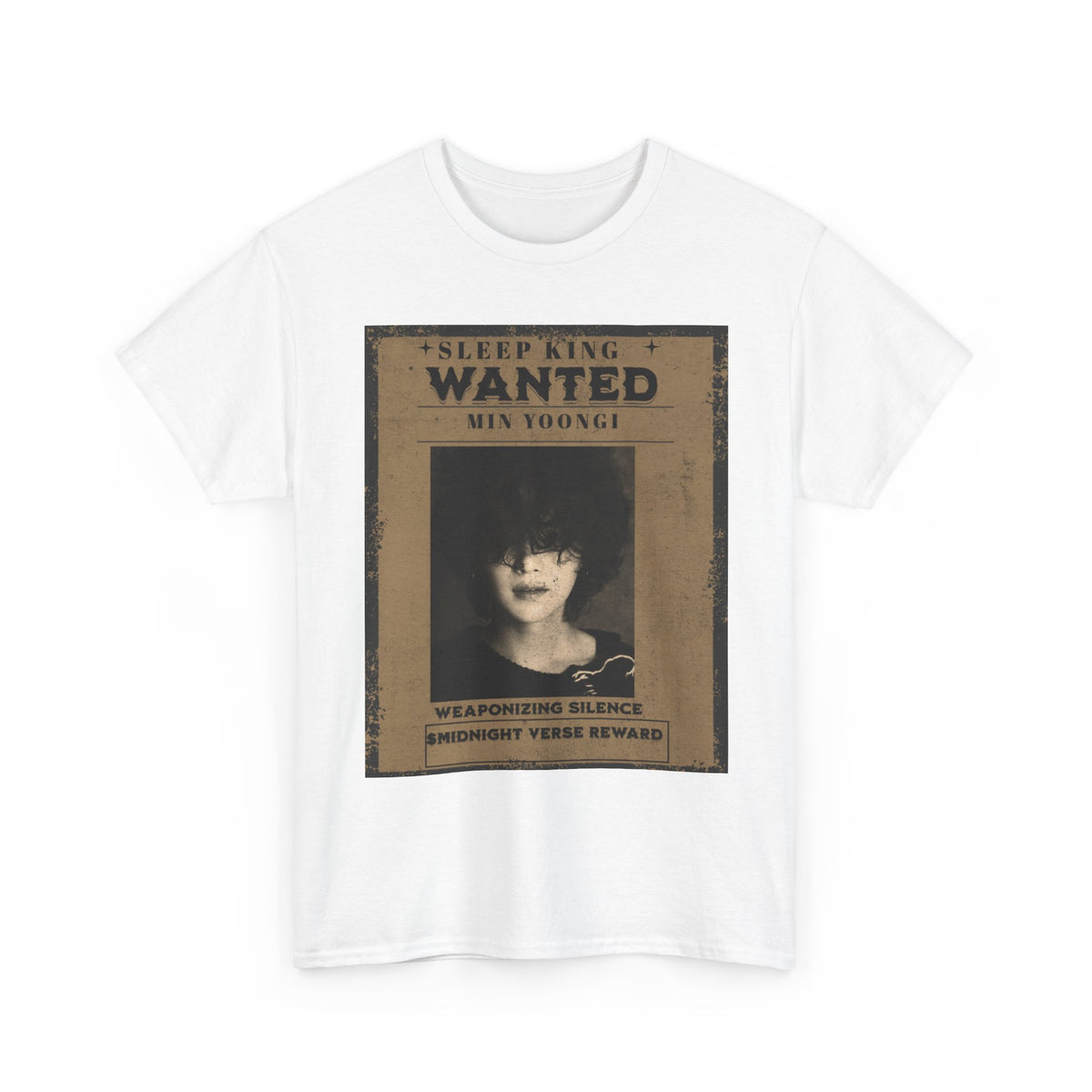 Suga Wanted Poster T-Shirt — "Sleep King Wanted" Vintage Horror Graphic Tee