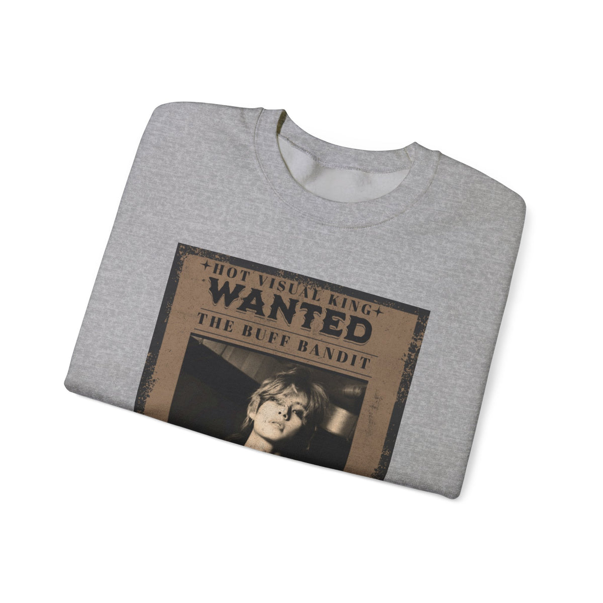 Wanted Poster Crewneck Sweatshirt — Vintage 'Buff Bandit' Graphic