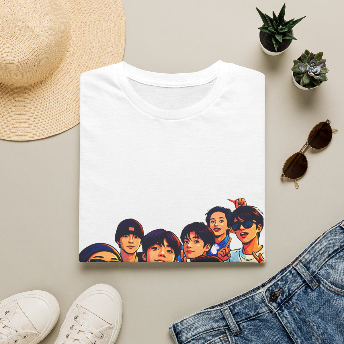 BTS K-Pop Group Photo T-Shirt — Colorful Band Portrait Tee