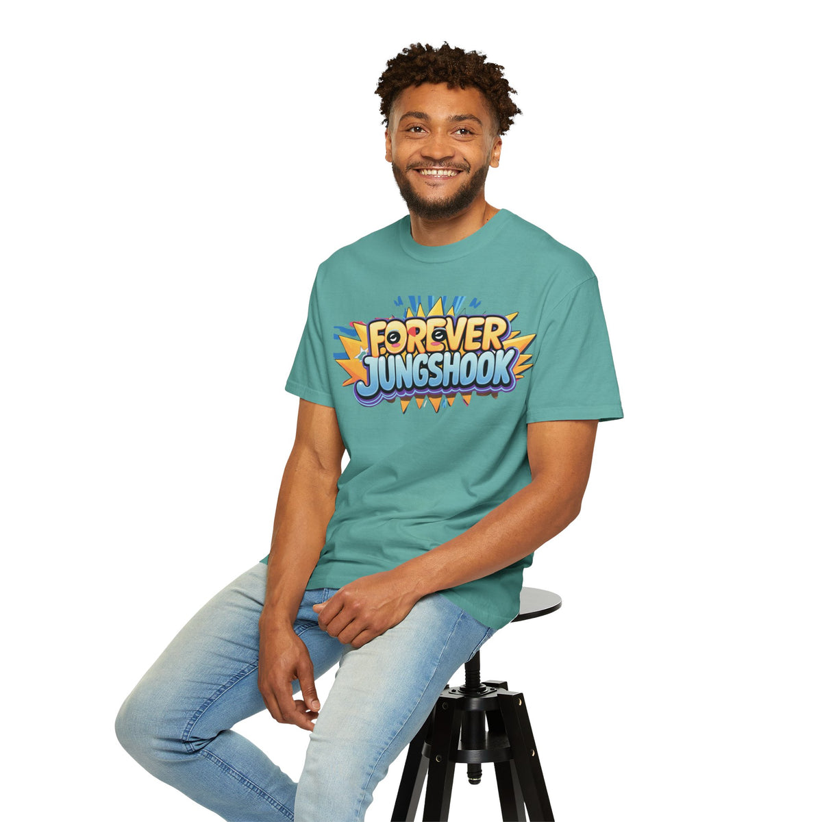 Forever Jungshook T-Shirt — Colorful Fan Graphic Tee