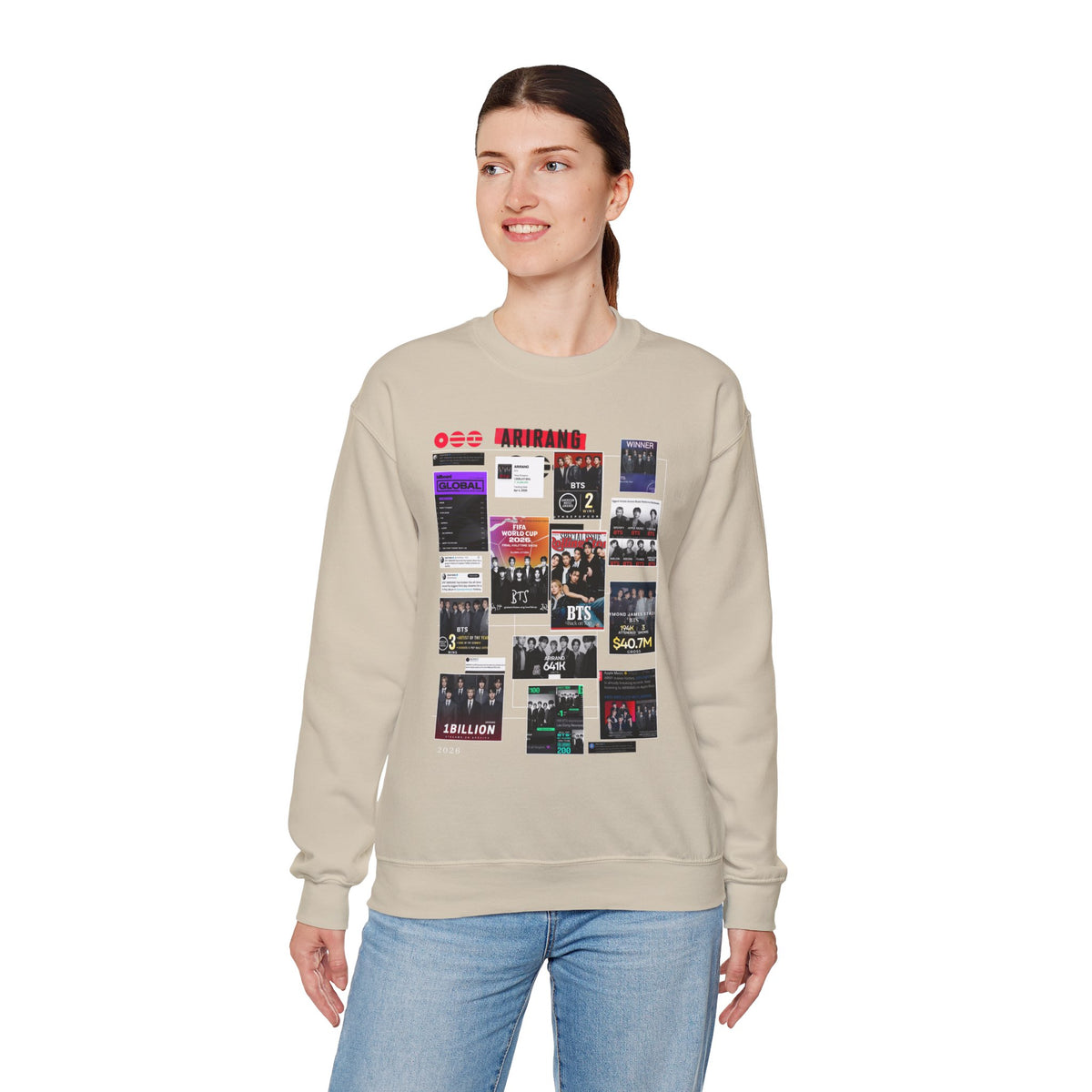 BTS Collage Graphic Crewneck Sweatshirt — Music Poster Design