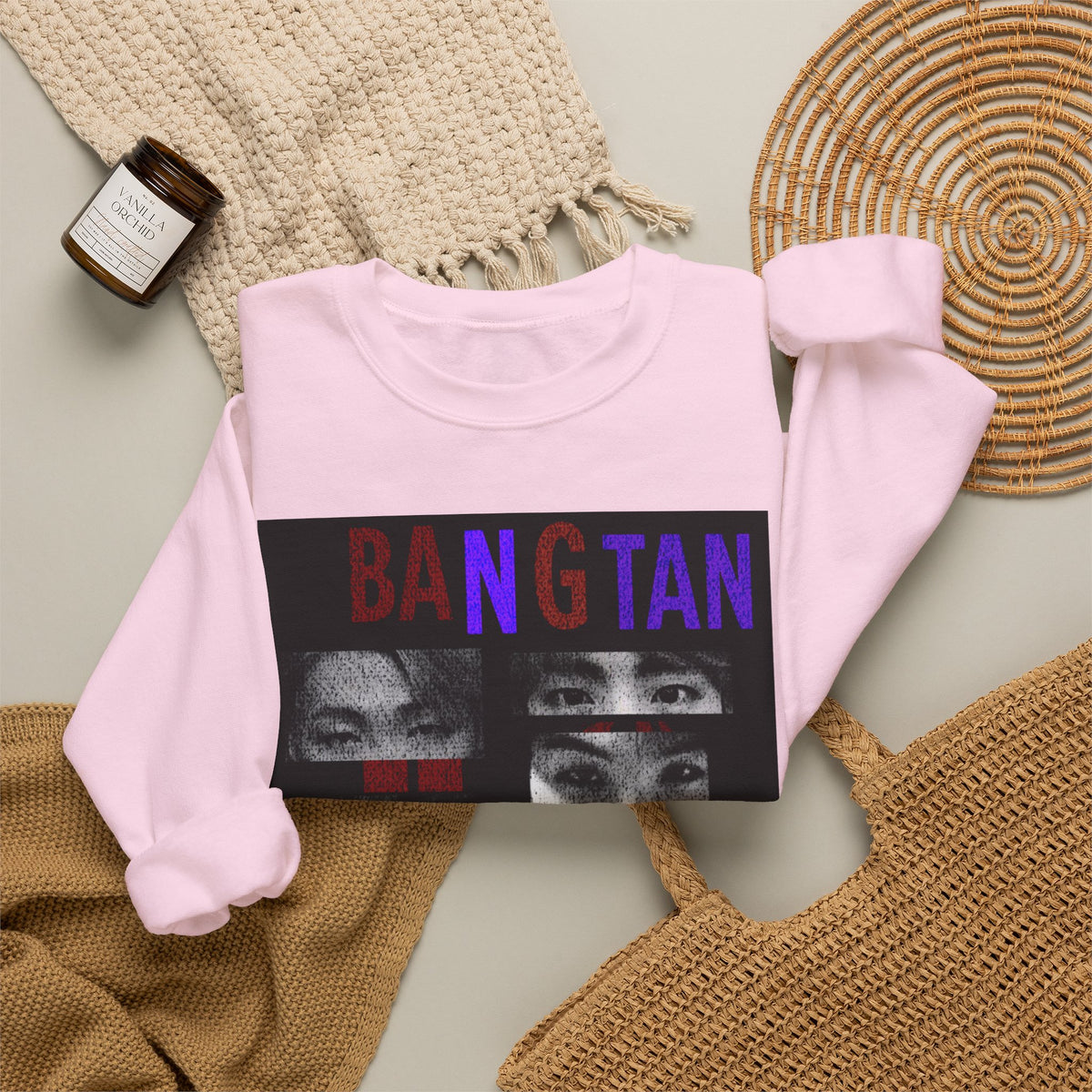 Bangtan Eyes Graphic Sweatshirt — K-Pop Fan Crewneck ("BANGTAN 07 FOREVER")