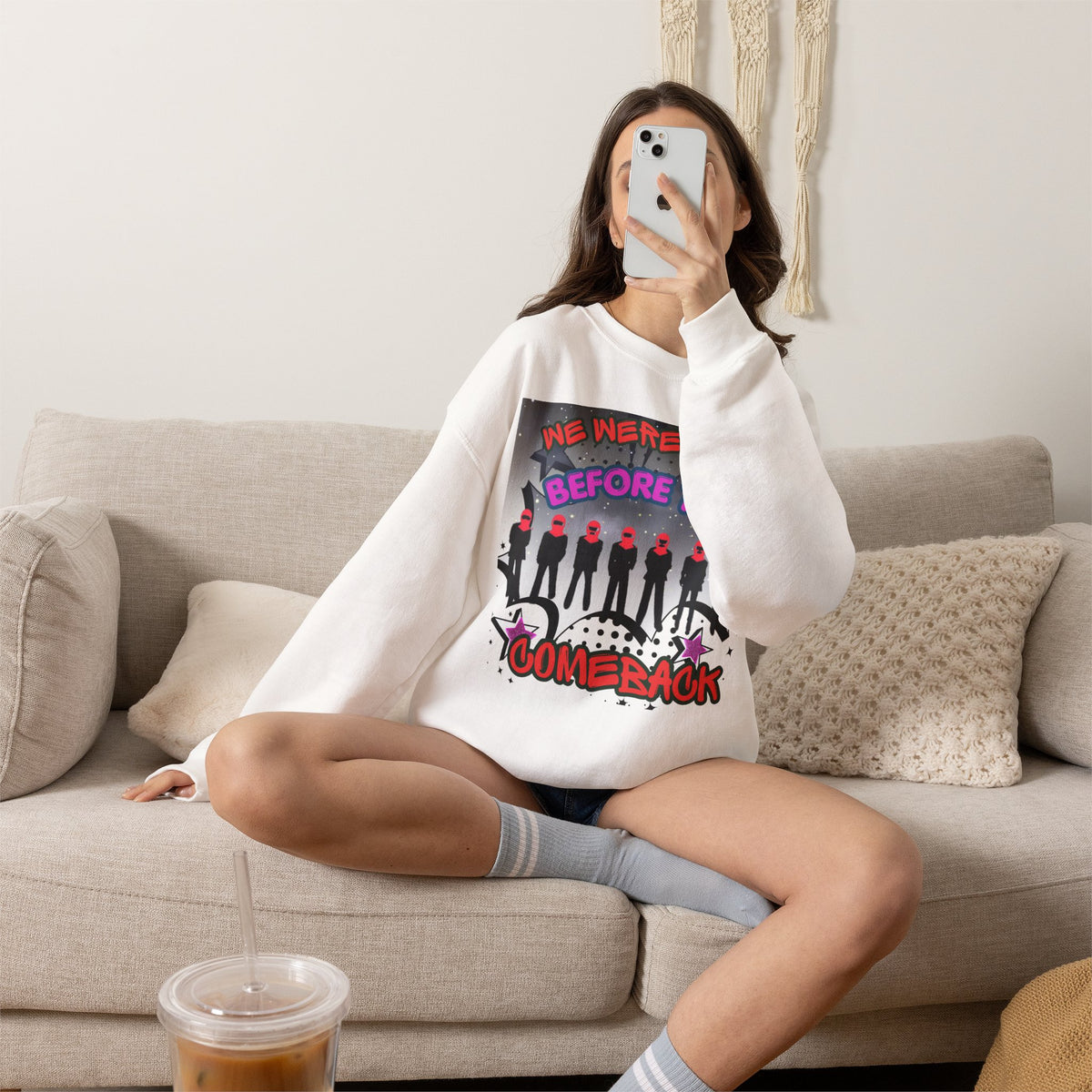 Crewneck Sweatshirt — BTS  the Comeback” Retro Pop Graphic