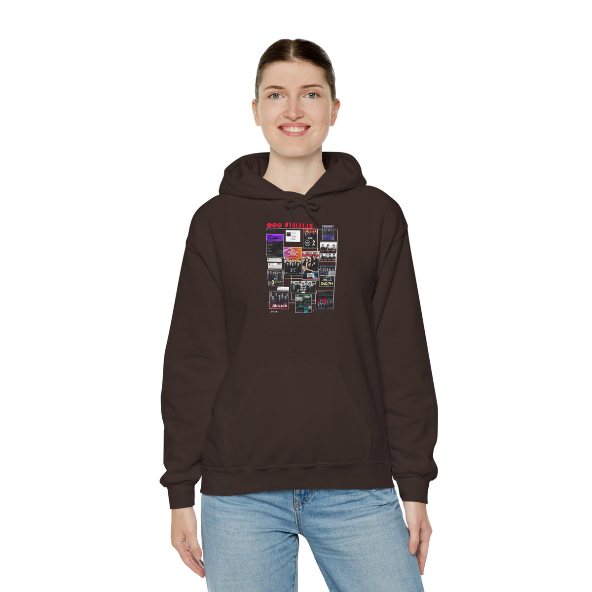 BTS Collage Hoodie — Retro Music Posters Graphic Sweatshirt