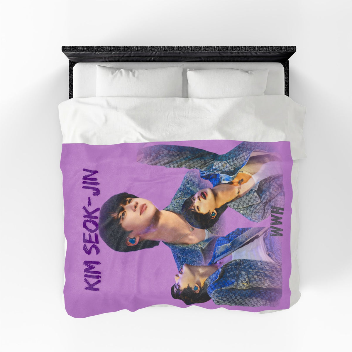 Plush Velvet Photo Blanket – Jin Purple Collage Portraits
