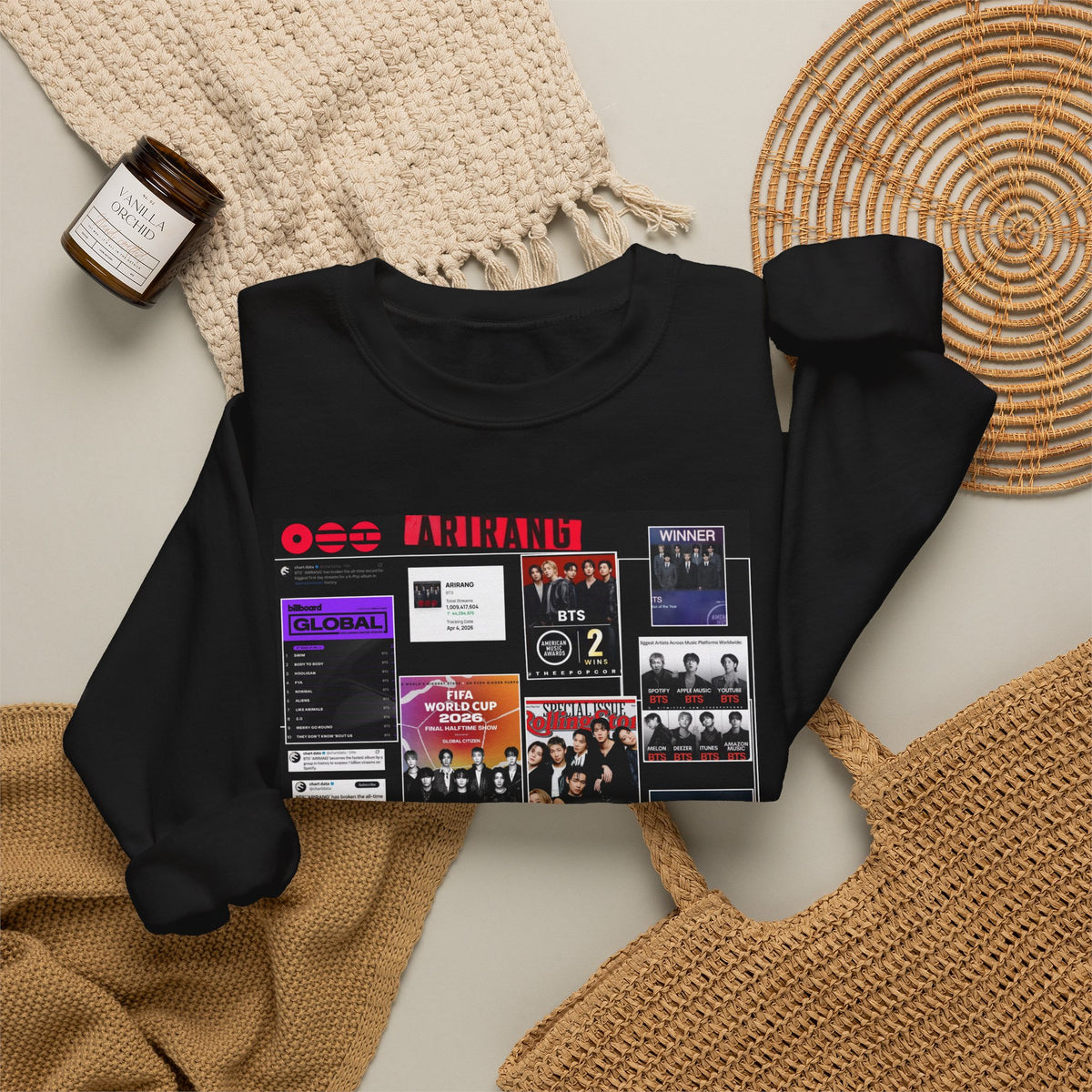 Collage Graphic Sweatshirt — BTS Moments Photo Montage Crewneck