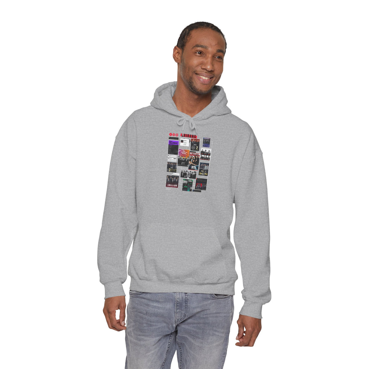 BTS Collage Hoodie — Retro Music Posters Graphic Sweatshirt
