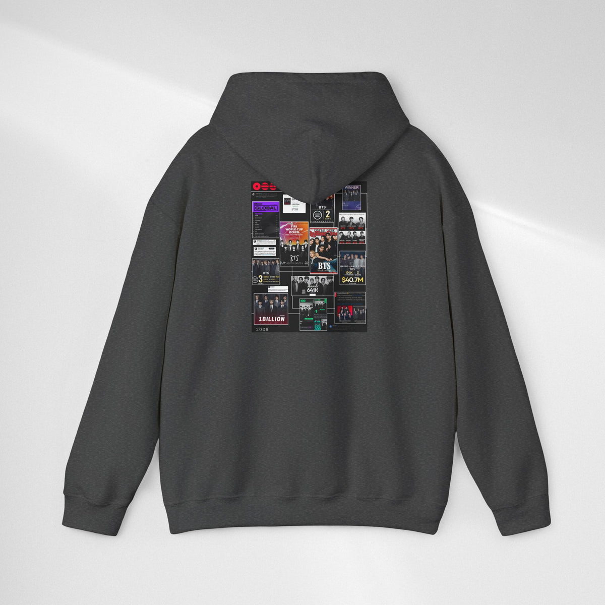 BTS Collage Hoodie — Retro Music Posters Graphic Sweatshirt