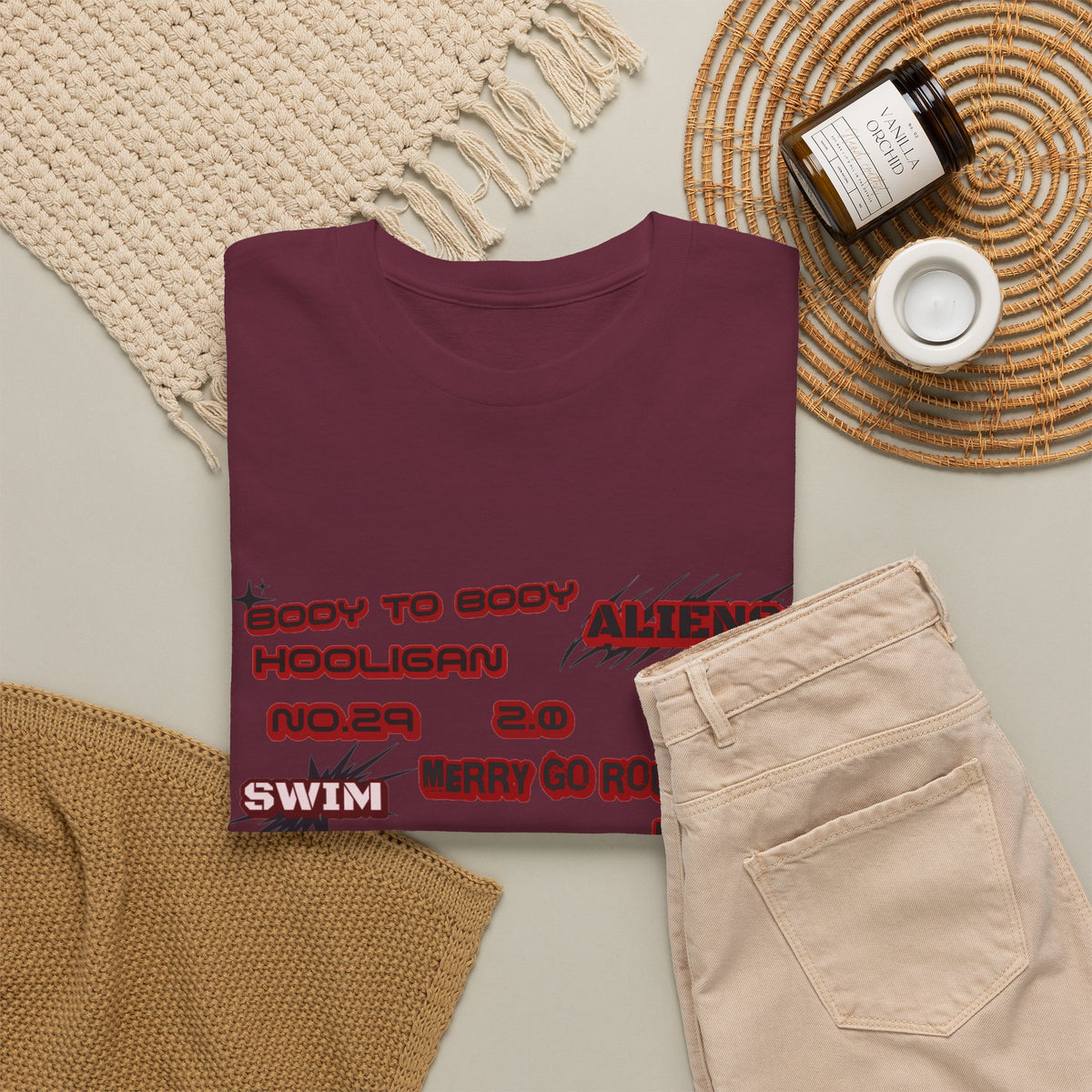 BTS ARIRANG Graphic Tee — Distorted Red Text Band Shirt