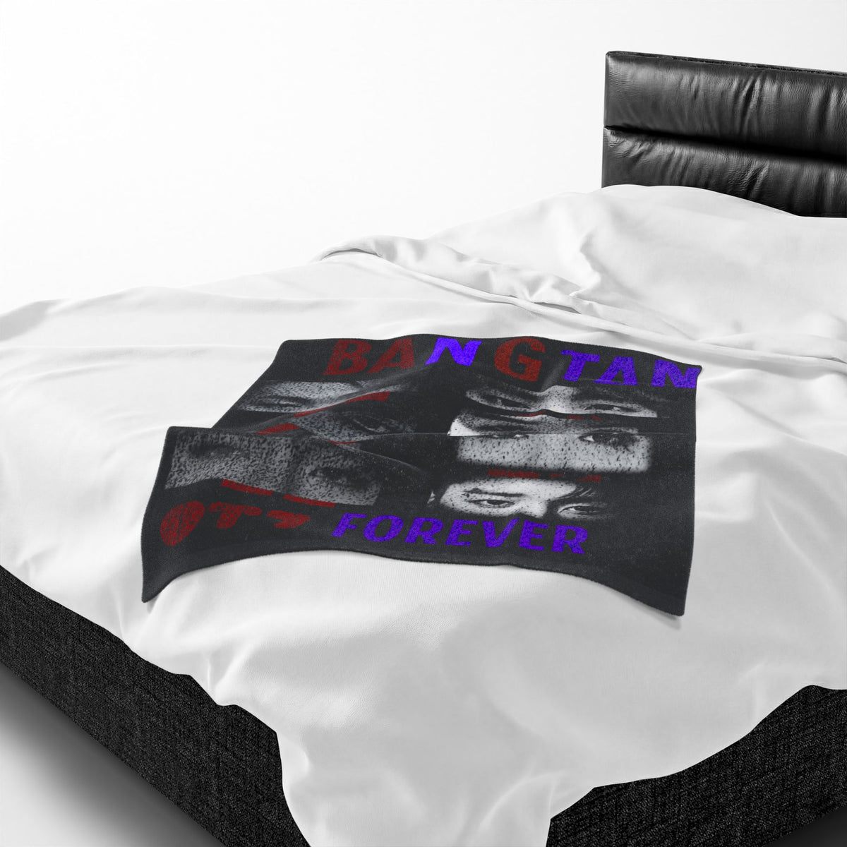 Bangtan Forever Velveteen Plush Blanket — BTS Eyes Collage Throw