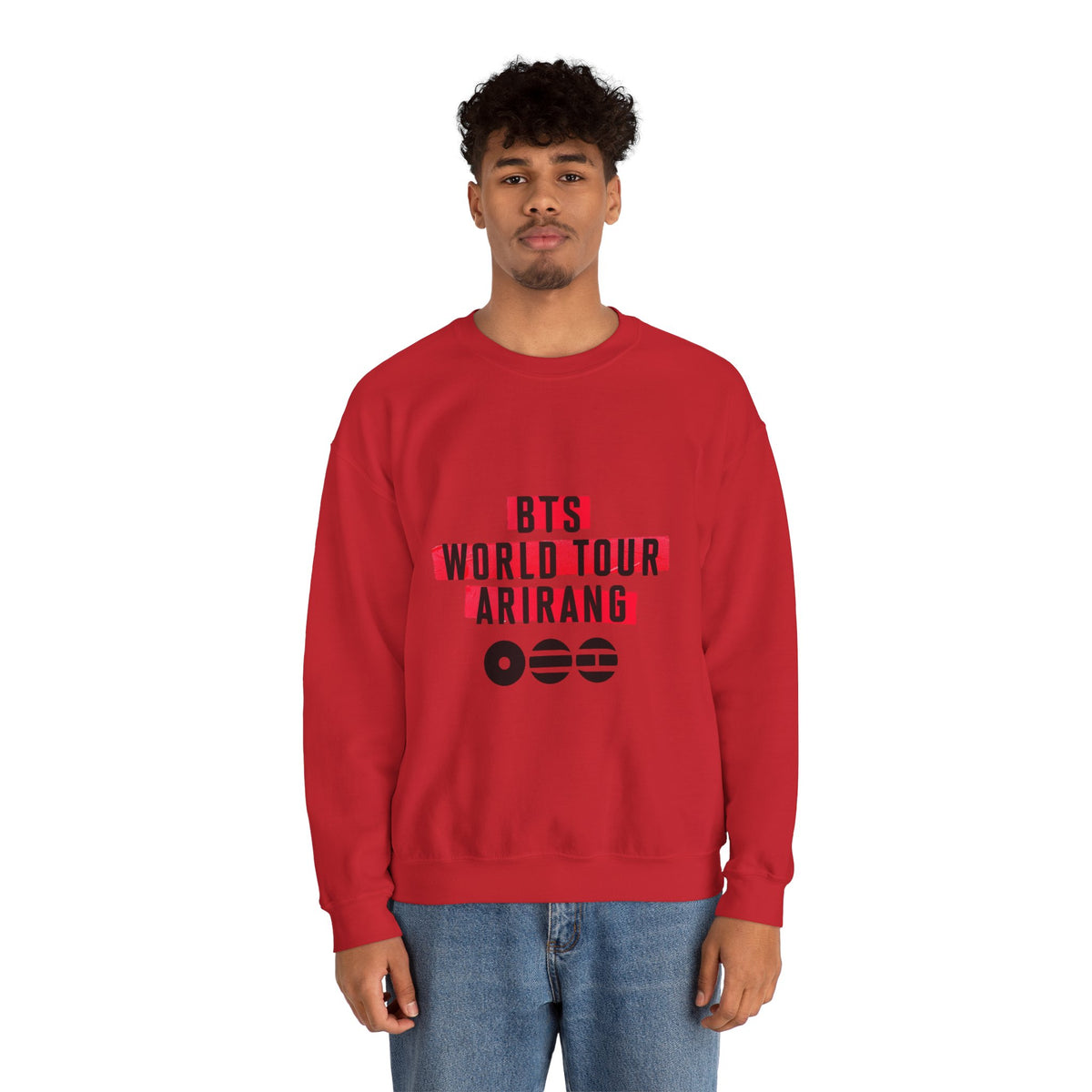 BTS ARMY Crewneck Sweatshirt — “BTS World Tour Arirang” Front & “Army Forever Bangtan Forever” Back