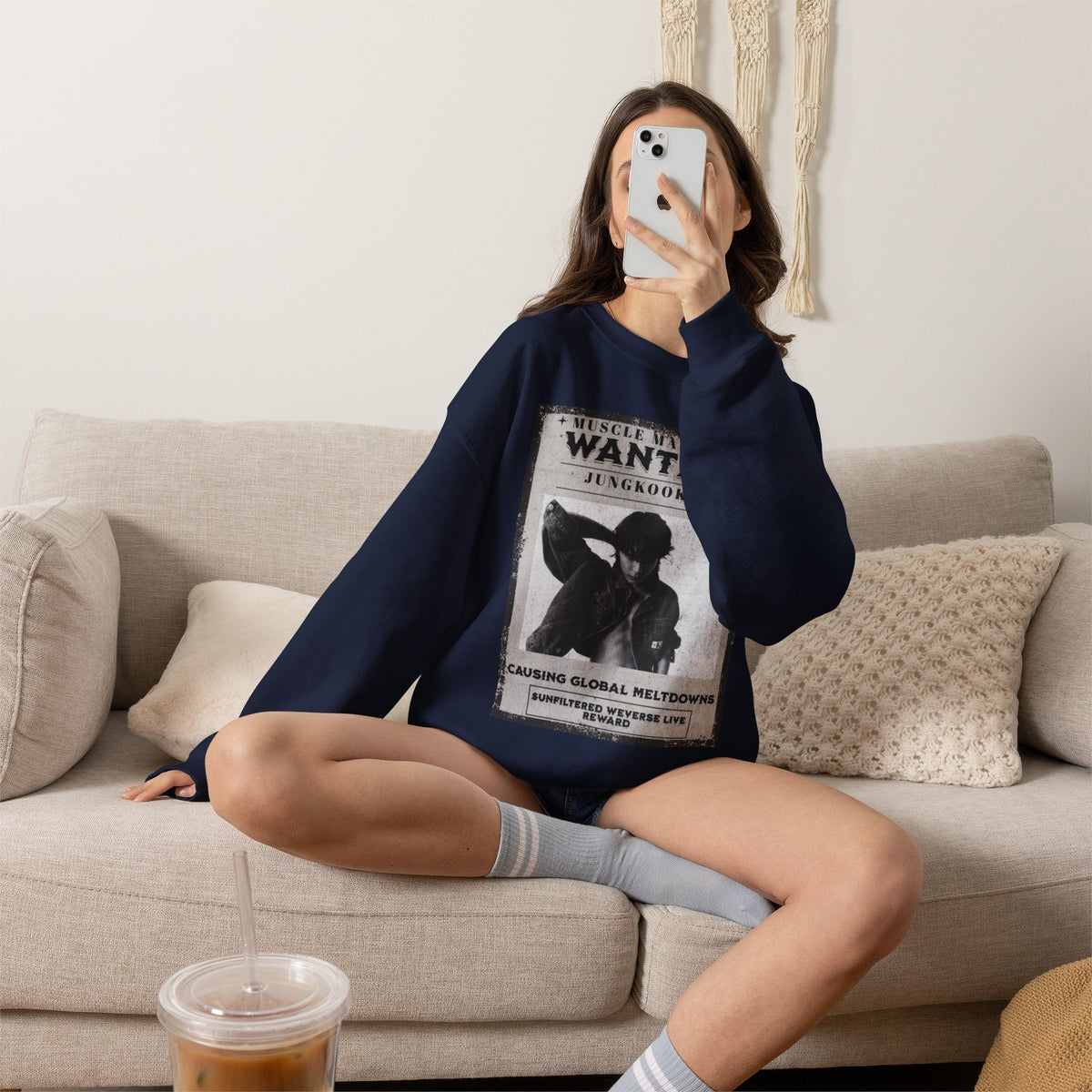 Wanted Poster Crewneck Sweatshirt — Vintage 'Wanted' Graphic Pullover