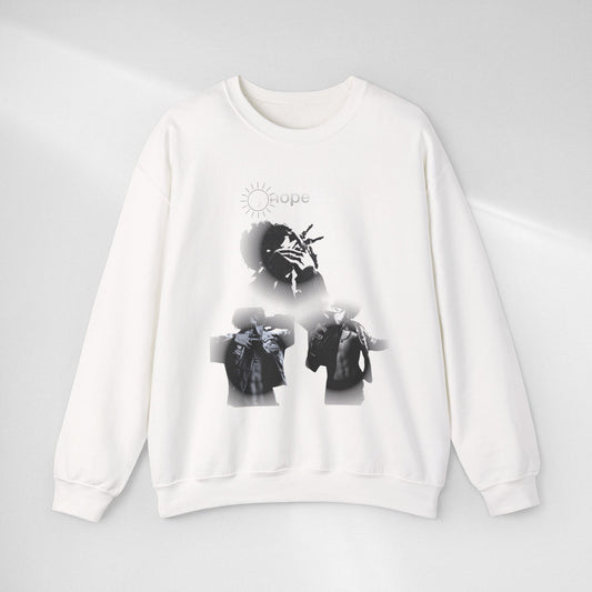 JHOPE Crewneck Sweatshirt — 'Hope' Grunge Photo Collage Pullover