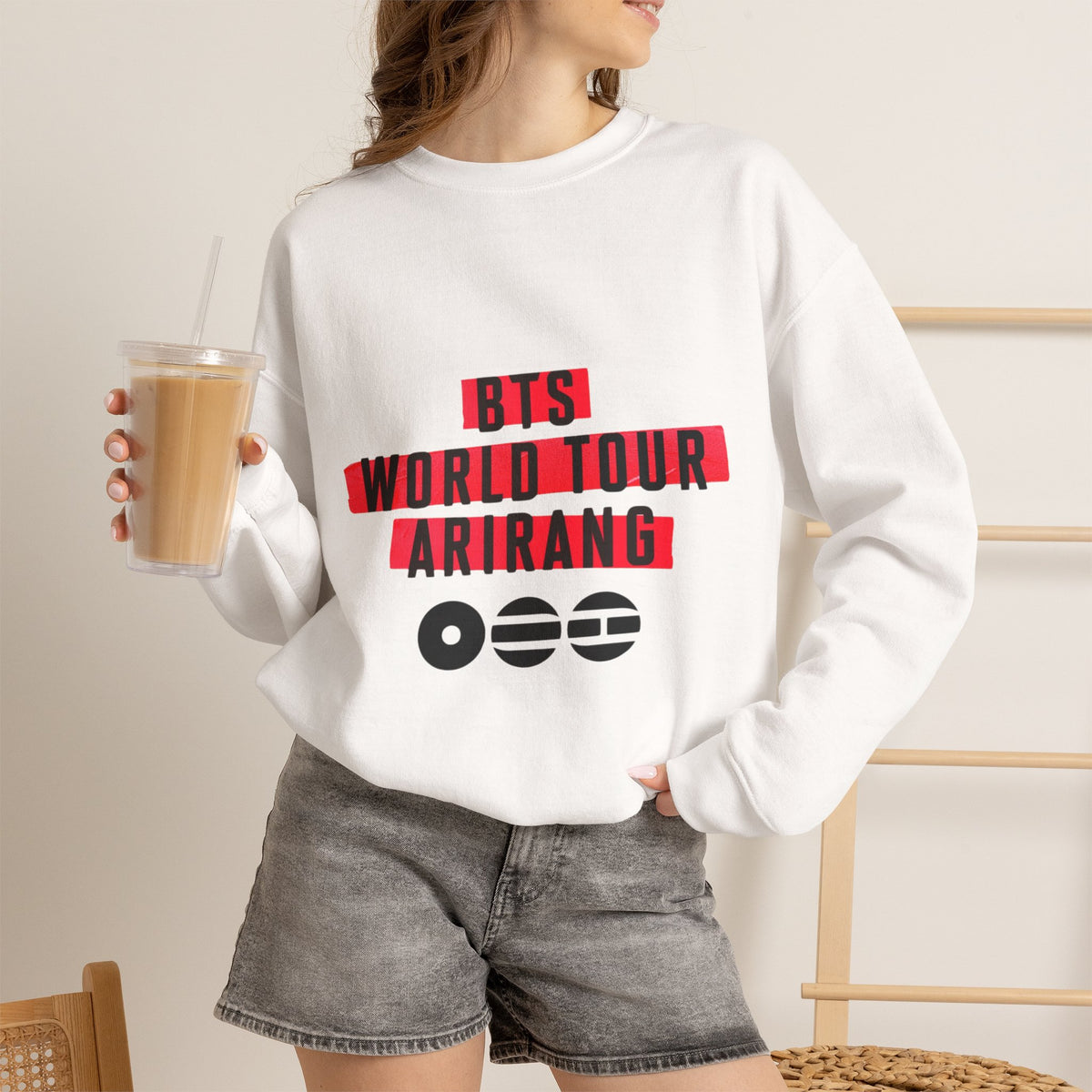 BTS ARMY Crewneck Sweatshirt — “BTS World Tour Arirang” Front & “Army Forever Bangtan Forever” Back