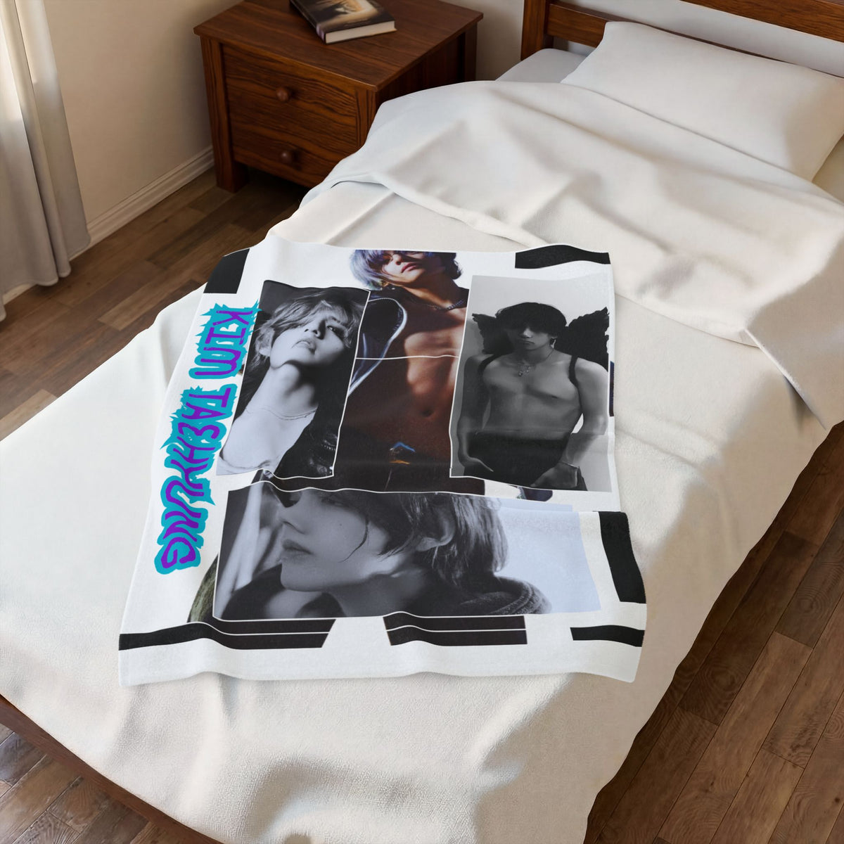 Velveteen Plush Blanket – KIM TAEHYUNG Photo Collage Soft Throw