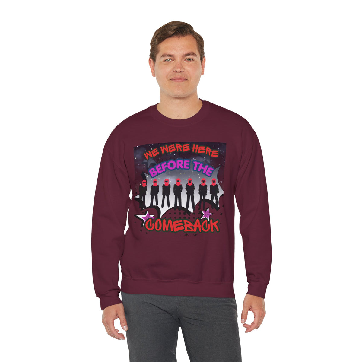 Crewneck Sweatshirt — BTS  the Comeback” Retro Pop Graphic