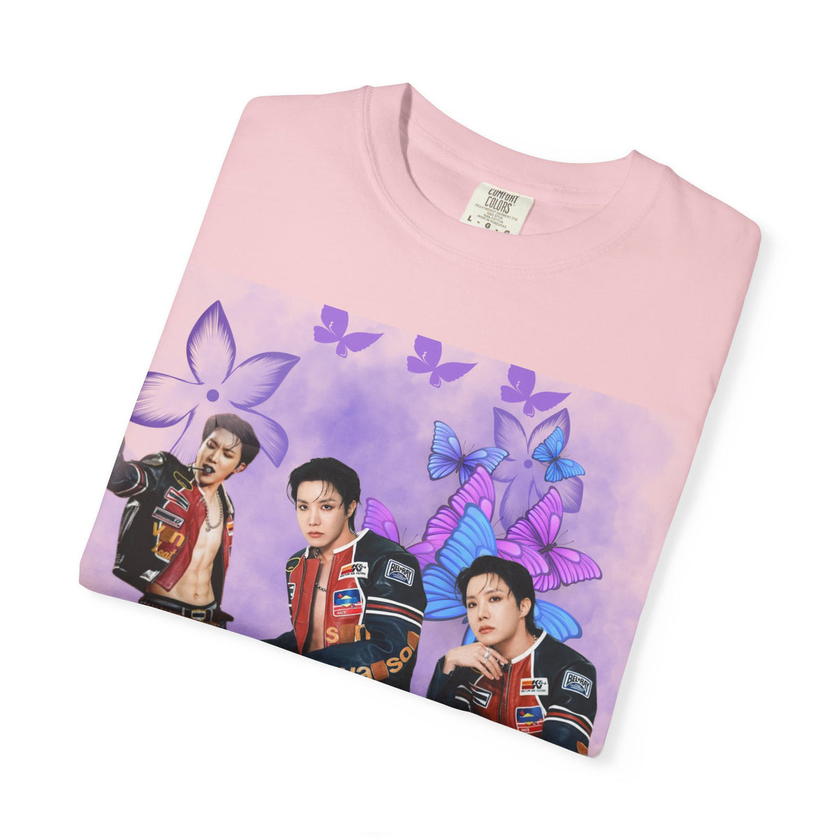 JHOPE Graphic T-Shirt — Purple Floral Portrait Tee
