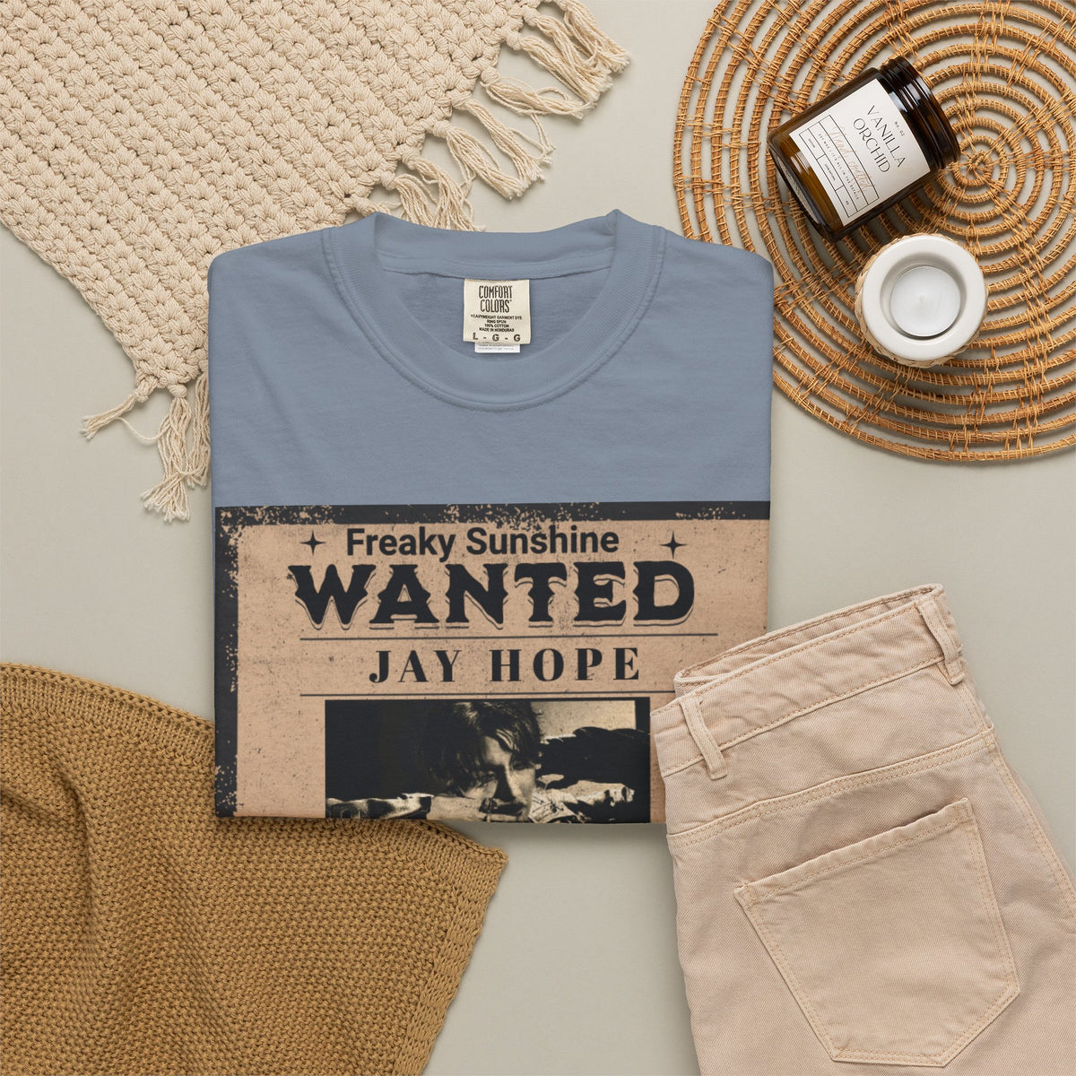 Wanted Poster Graphic T-Shirt — "Freaky Sunshine: Jay Hope" Vintage Style