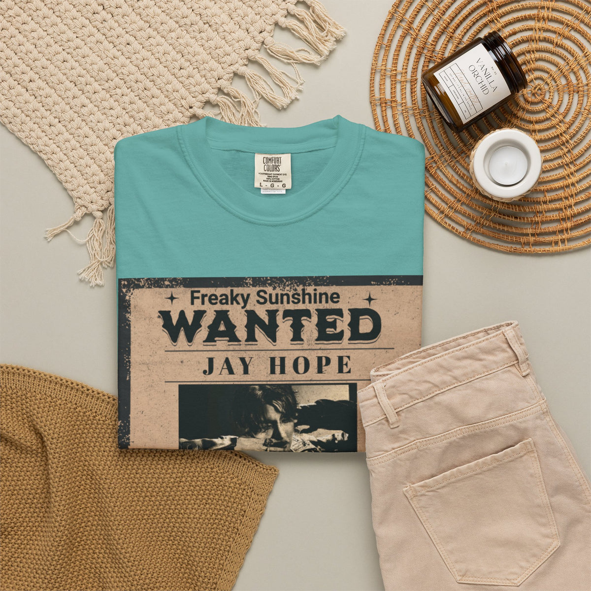 Wanted Poster Graphic T-Shirt — "Freaky Sunshine: Jay Hope" Vintage Style
