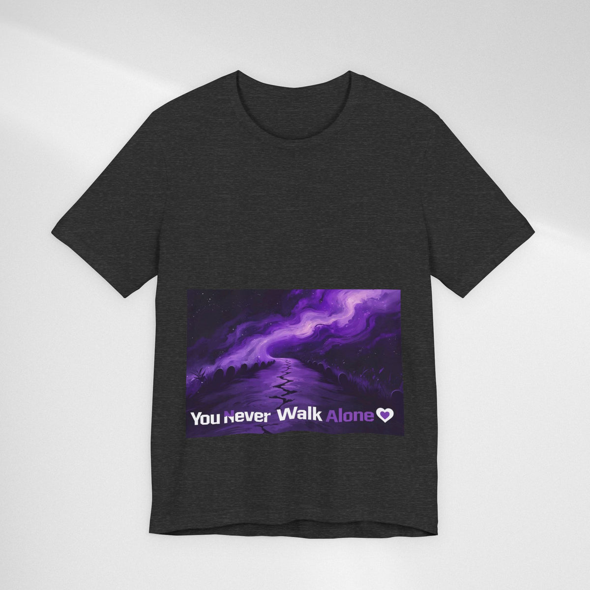 You Never Walk Alone Tee — Purple Nebula Graphic T-Shirt