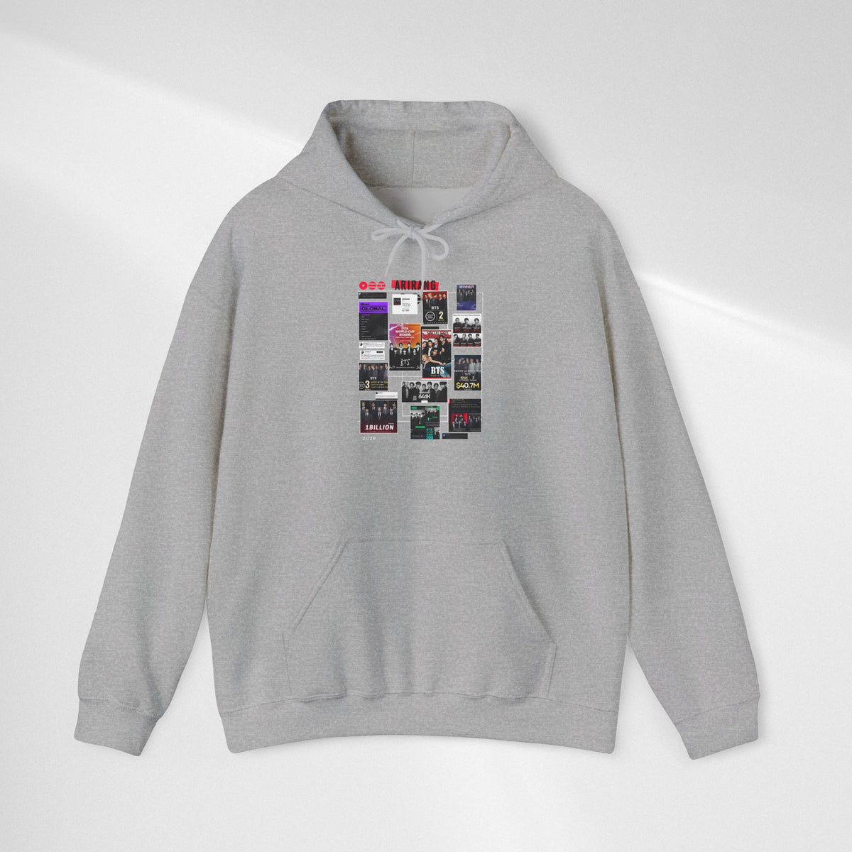 BTS Collage Hoodie — Retro Music Posters Graphic Sweatshirt