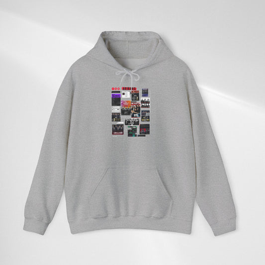 BTS Collage Hoodie — Retro Music Posters Graphic Sweatshirt