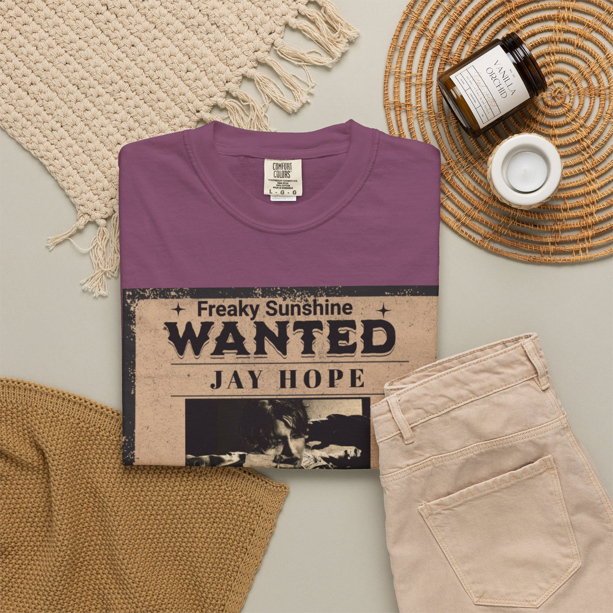 Wanted Poster Graphic T-Shirt — "Freaky Sunshine: Jay Hope" Vintage Style