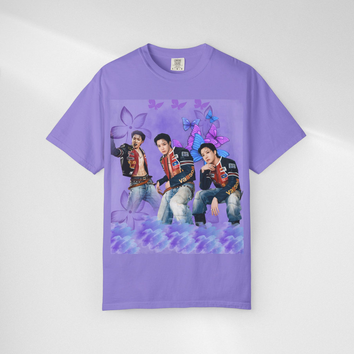 JHOPE Graphic T-Shirt — Purple Floral Portrait Tee