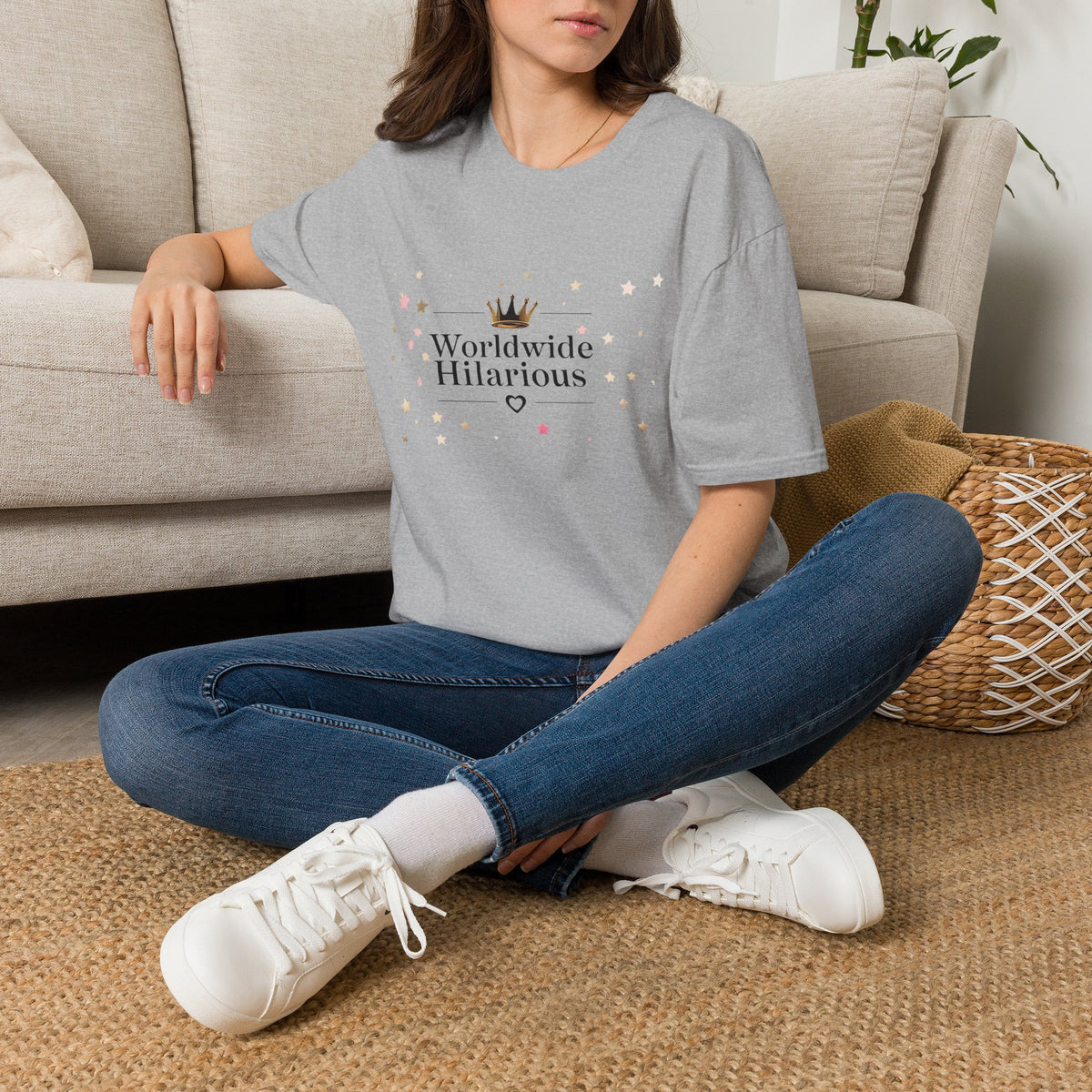 Worldwide Hilarious T-Shirt — Cute Crown & Star Graphic
