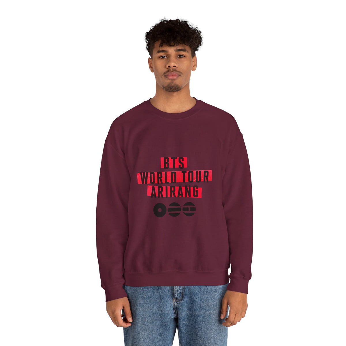 BTS ARMY Crewneck Sweatshirt — “BTS World Tour Arirang” Front & “Army Forever Bangtan Forever” Back