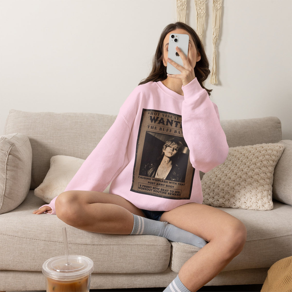 Wanted Poster Crewneck Sweatshirt — Vintage 'Buff Bandit' Graphic