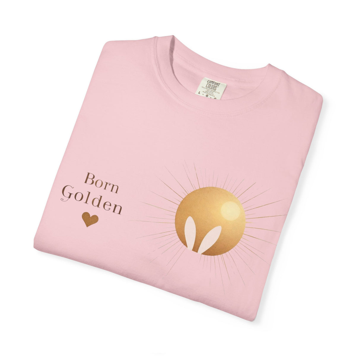 JK Born Golden Tee — Minimal Sun Badge Graphic T-Shirt