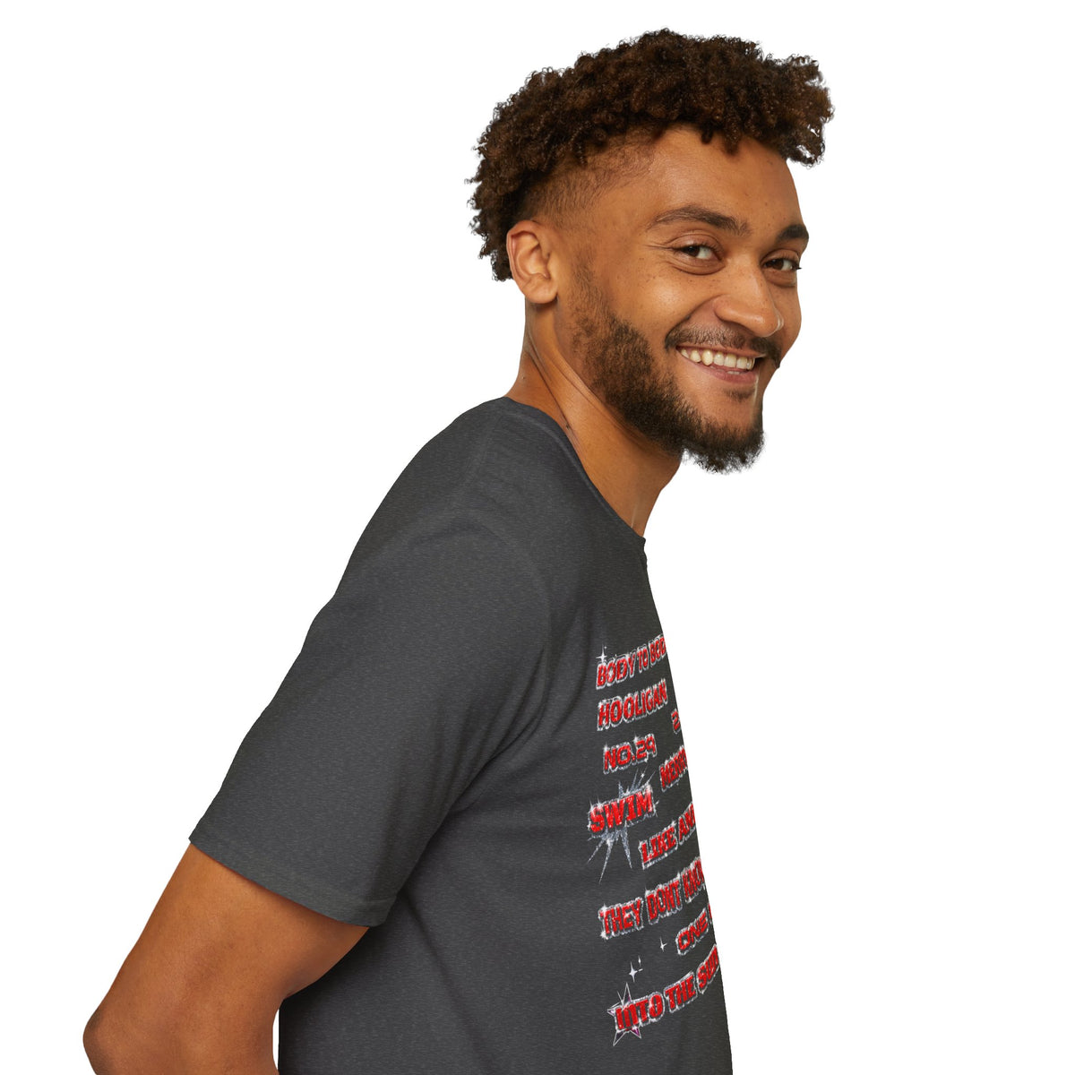 BTS Band Tee — Red  Text Graphic T‑Shirt