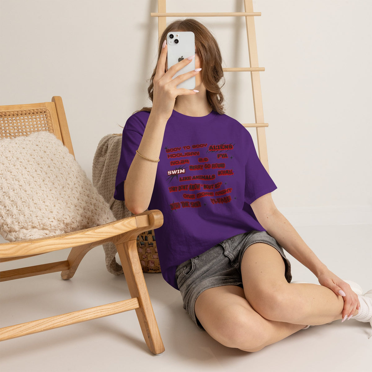 BTS ARIRANG Graphic Tee — Distorted Red Text Band Shirt