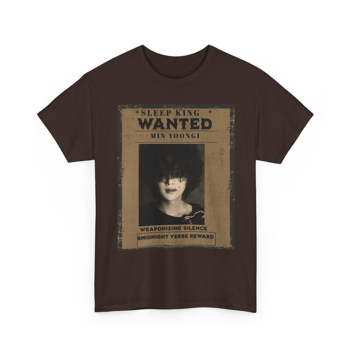 Suga Wanted Poster T-Shirt — "Sleep King Wanted" Vintage Horror Graphic Tee