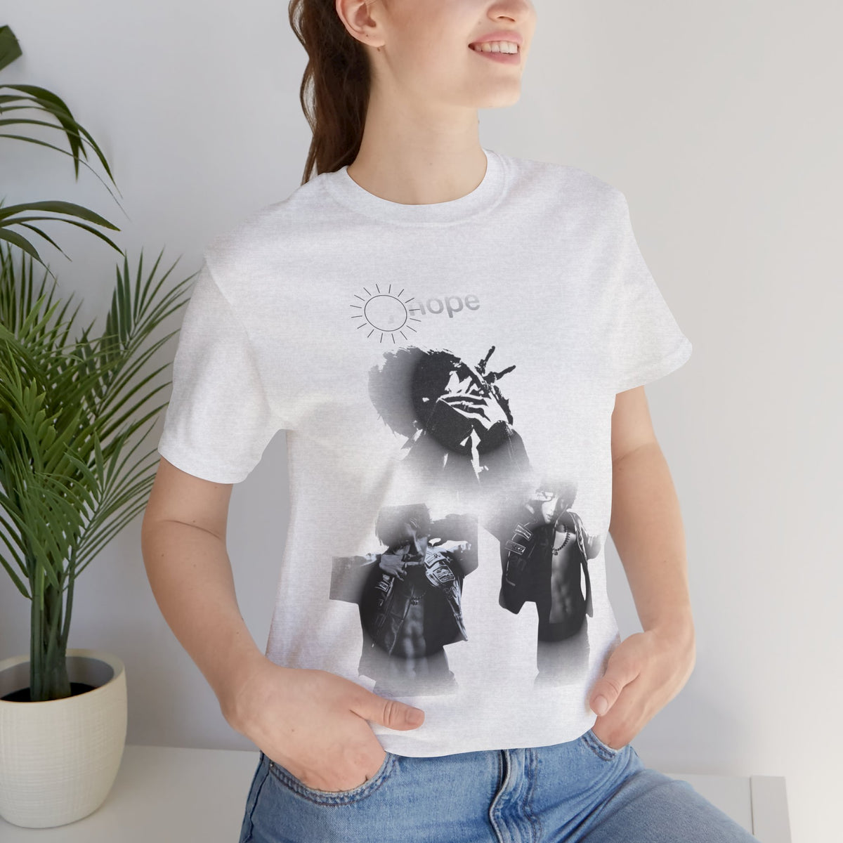 J HOPE T-Shirt — Grunge Black & White Band Photo Tee (Hope)